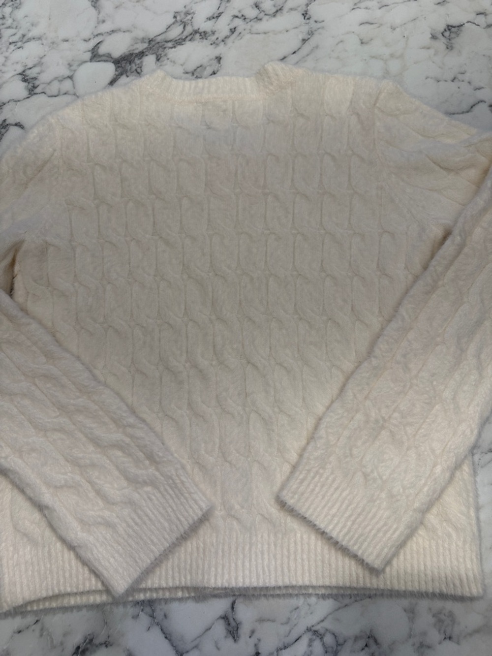 Cyrus Ivory Cable-Knit Cardigan with Gold Buttons - Picture 7 of 7